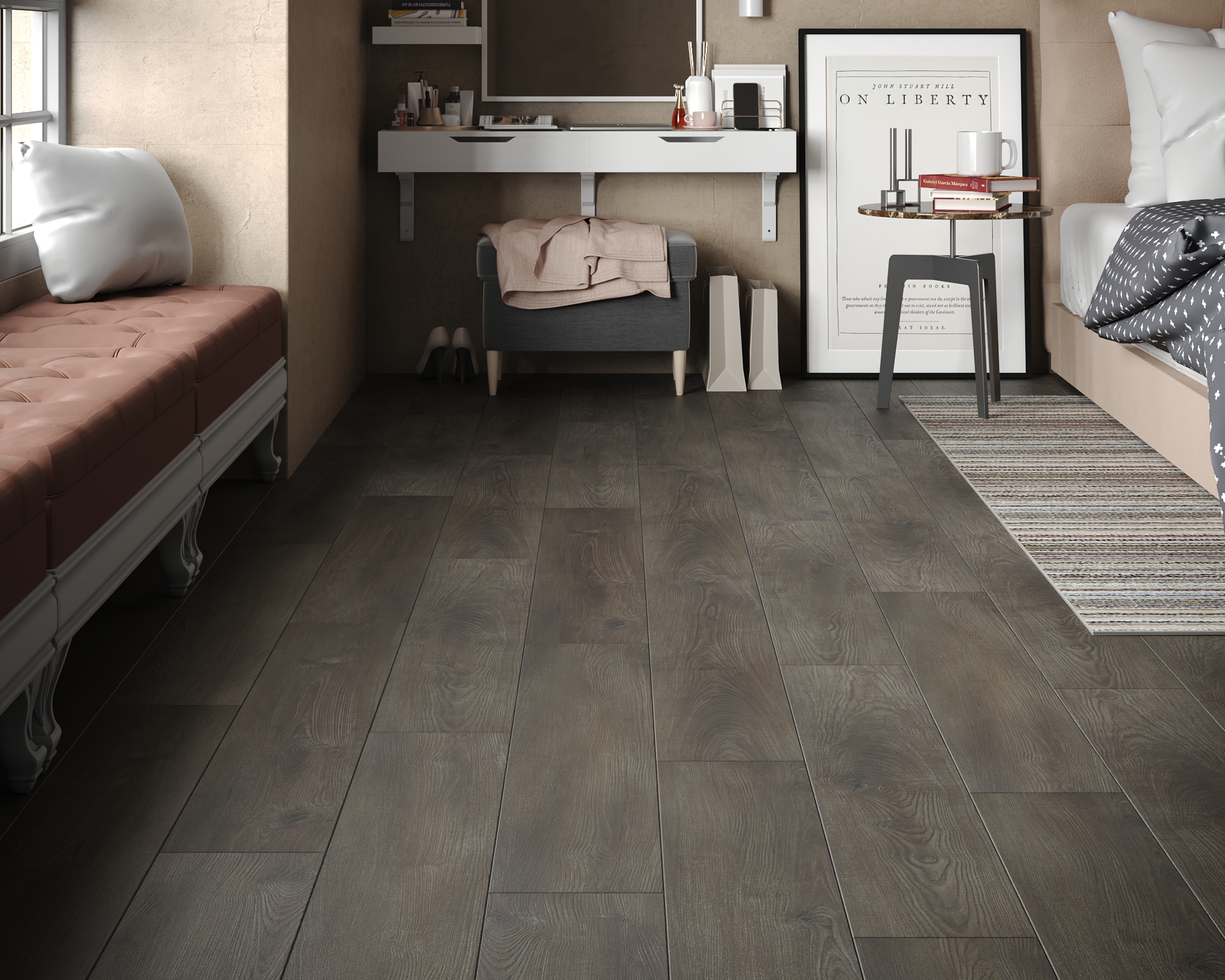 Кварцвиниловый SPC ламинат Art East Art Stone Ясень Гека 125-ASP 1220×183×6 фото в интерьере